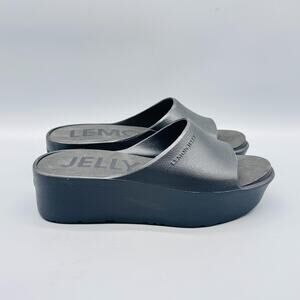 Lemon Jelly Sandals Womens 6 Black Platform Slide Slip On Casual Comfort Summer